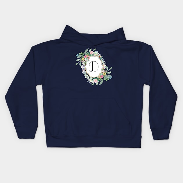 Letter Monogram D Kids Hoodie by GreenNest